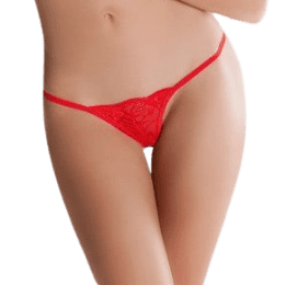 PASSION - MICRO RED THONG ONE SIZE WITH LACE